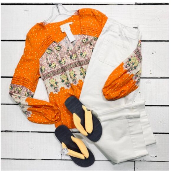 Anthropologie Women's Maeve Ceresco Peasant Top Size M - Picture 2 of 13